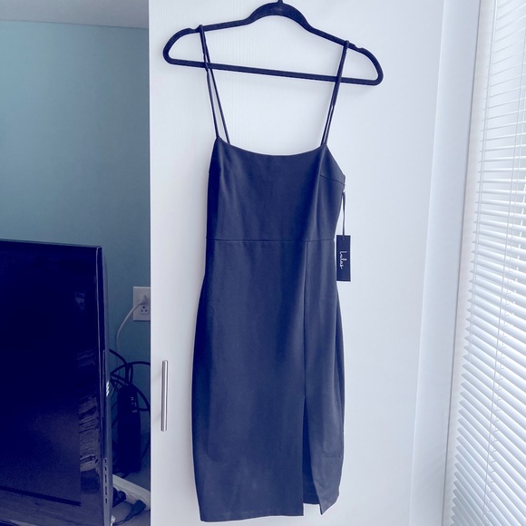 Lulus Dresses & Skirts - Classic black mini dress with side slit